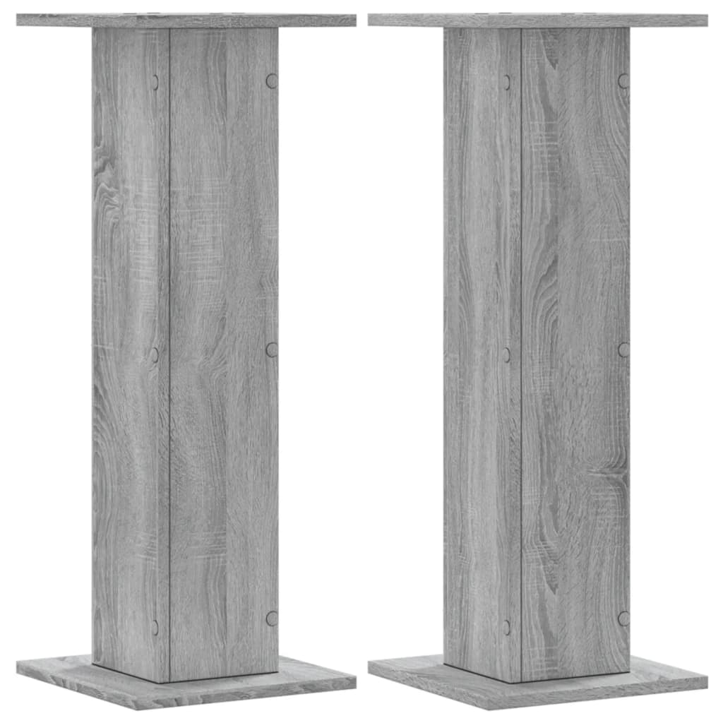 Plantenstandaards 2 st 30x30x80 cm bewerkt hout grijs sonoma – afbeelding 2