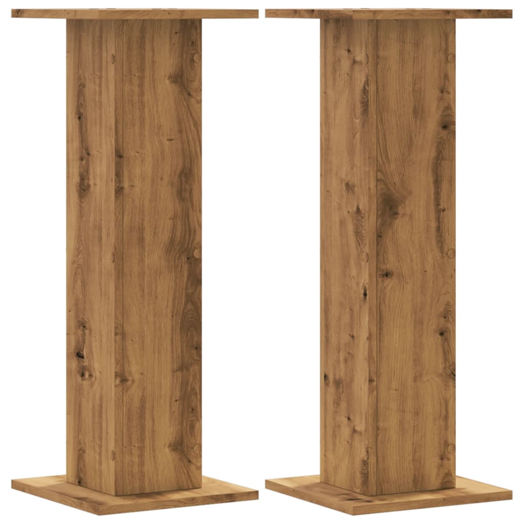 Plantenstandaards 2 st 30x30x80 cm hout artisanaal eiken – afbeelding 2