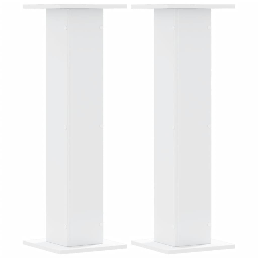 Plantenstandaards 2 st 30x30x95 cm bewerkt hout wit – afbeelding 2
