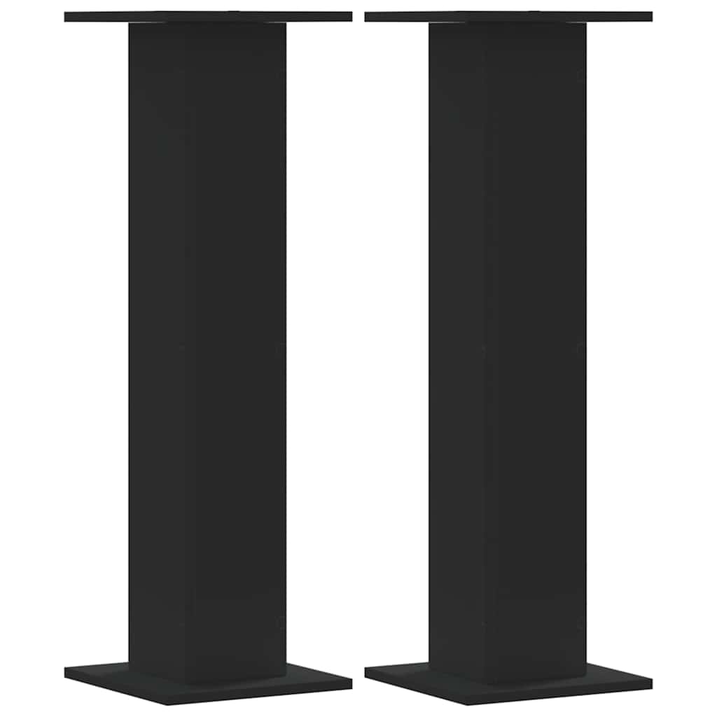 Plantenstandaards 2 st 30x30x95 cm bewerkt hout zwart – afbeelding 2