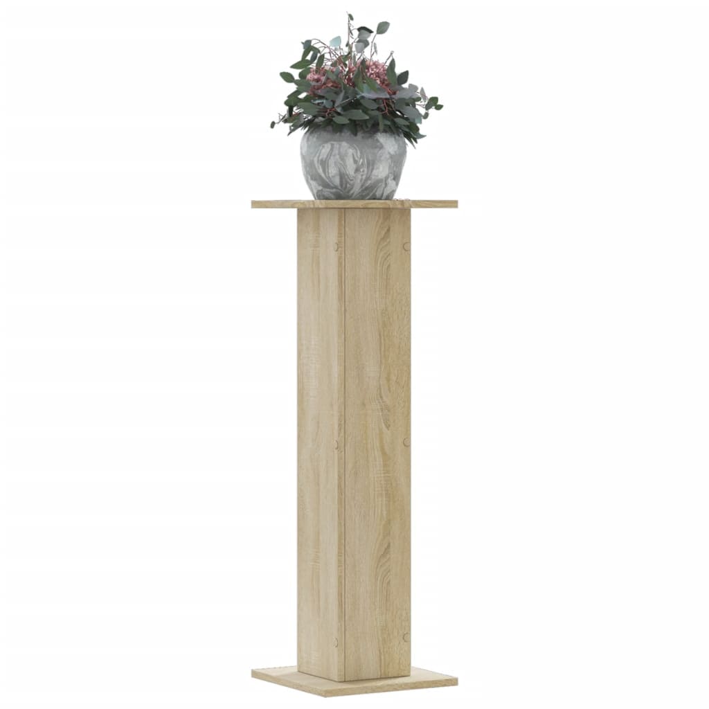 Plantenstandaards 2 st 30x30x95 cm bewerkt hout sonoma eiken – afbeelding 1