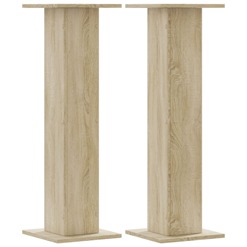 Plantenstandaards 2 st 30x30x95 cm bewerkt hout sonoma eiken – afbeelding 2