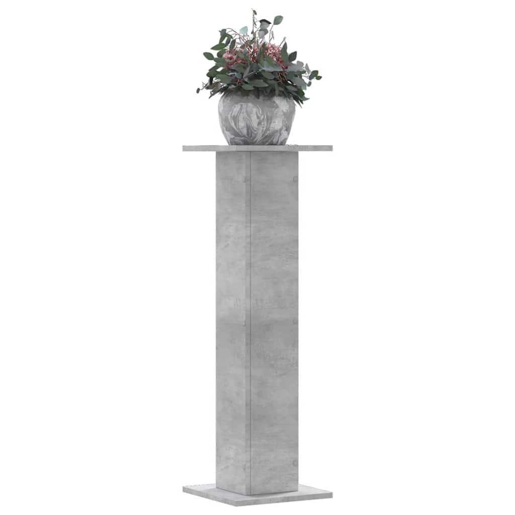 Plantenstandaards 2 st 30x30x95 cm bewerkt hout betongrijs – afbeelding 1