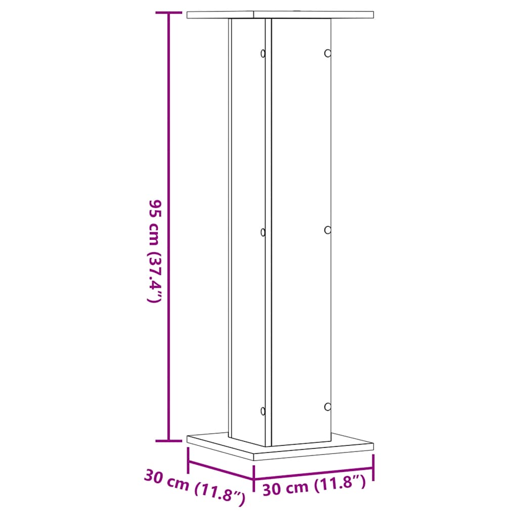 Plantenstandaards 2 st 30x30x95 cm bewerkt hout betongrijs – afbeelding 10