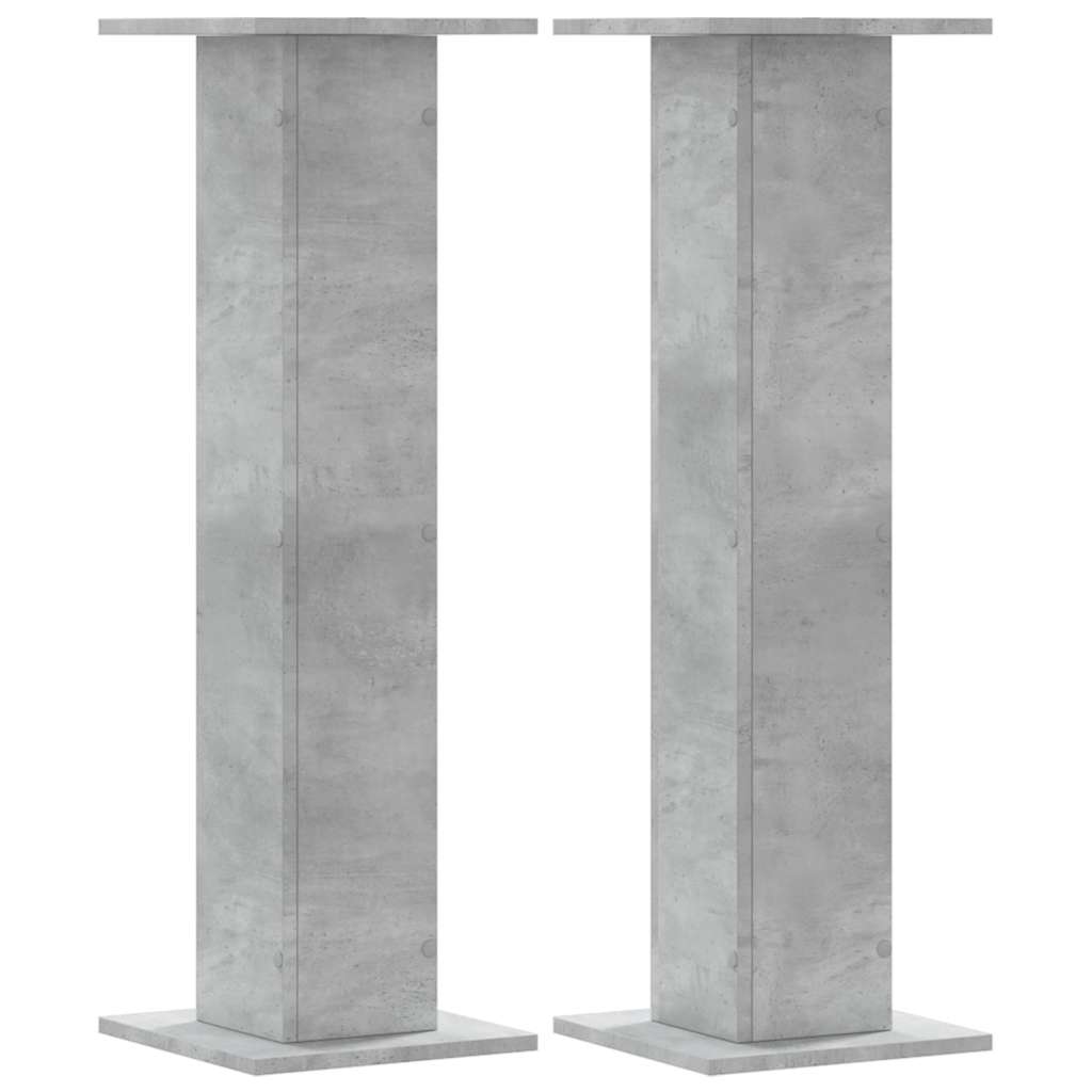 Plantenstandaards 2 st 30x30x95 cm bewerkt hout betongrijs – afbeelding 2