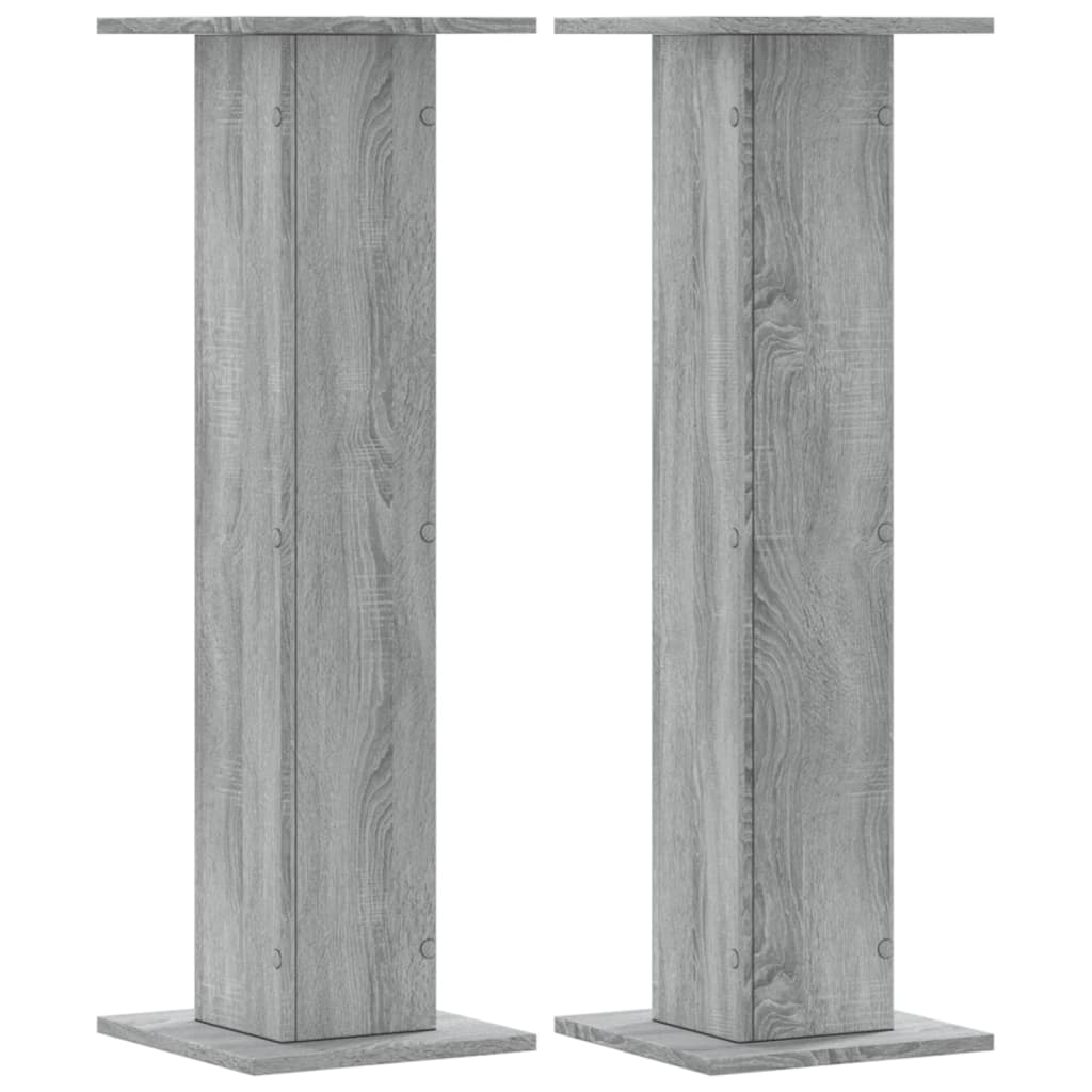 Plantenstandaards 2 st 30x30x95 cm bewerkt hout grijs sonoma – afbeelding 2