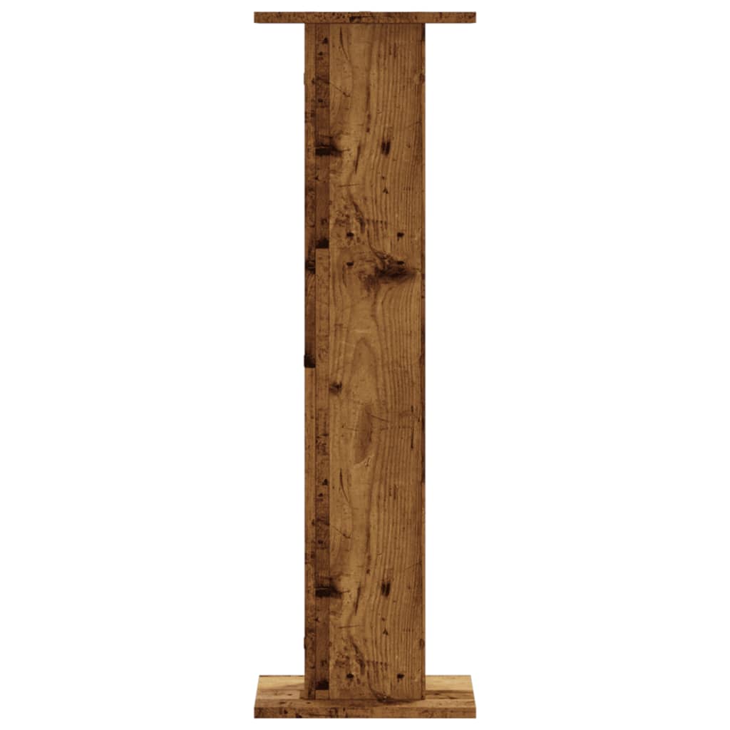 Plantenstandaards 2 st 30x30x95 cm bewerkt hout oud houtkleurig – afbeelding 4