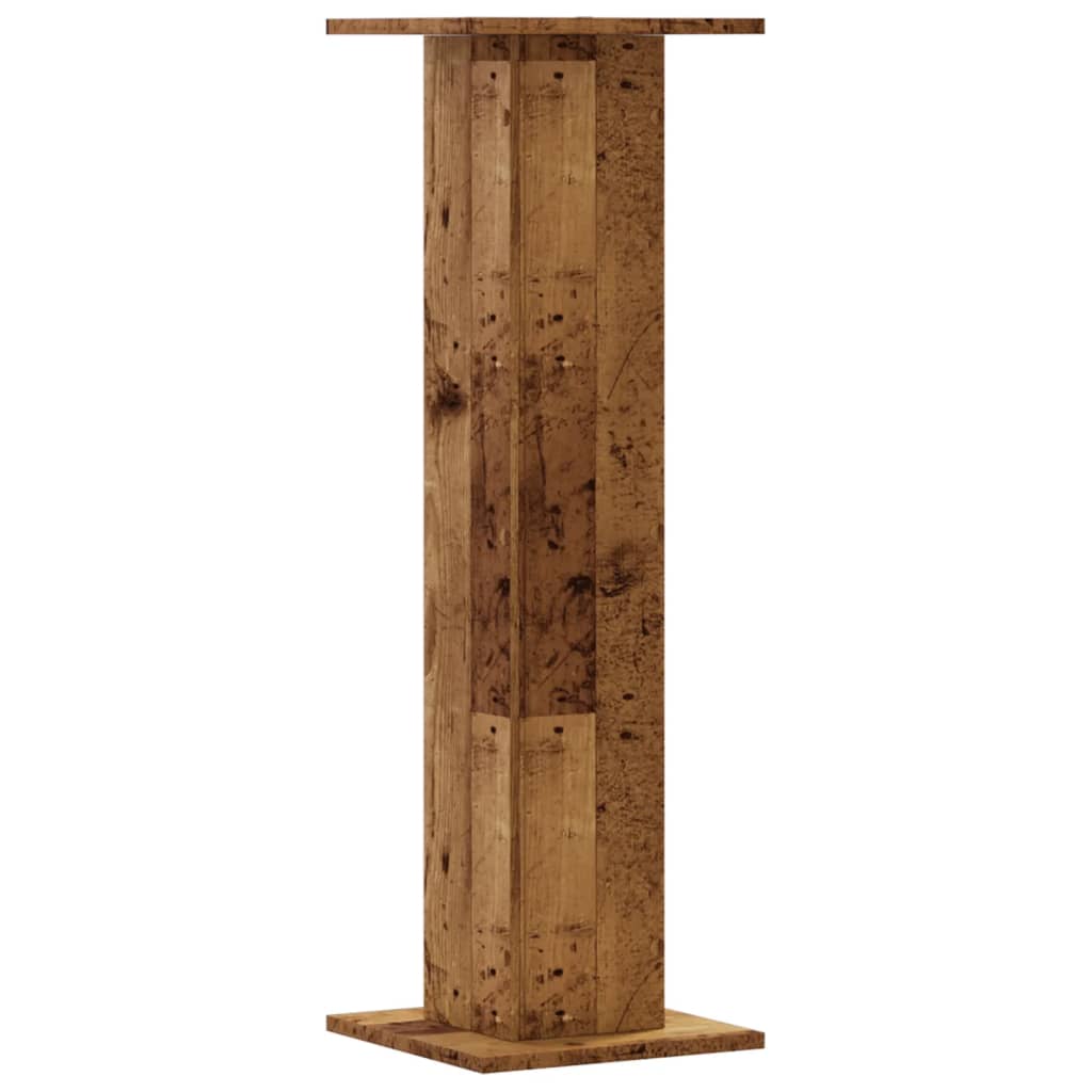 Plantenstandaards 2 st 30x30x95 cm bewerkt hout oud houtkleurig – afbeelding 5