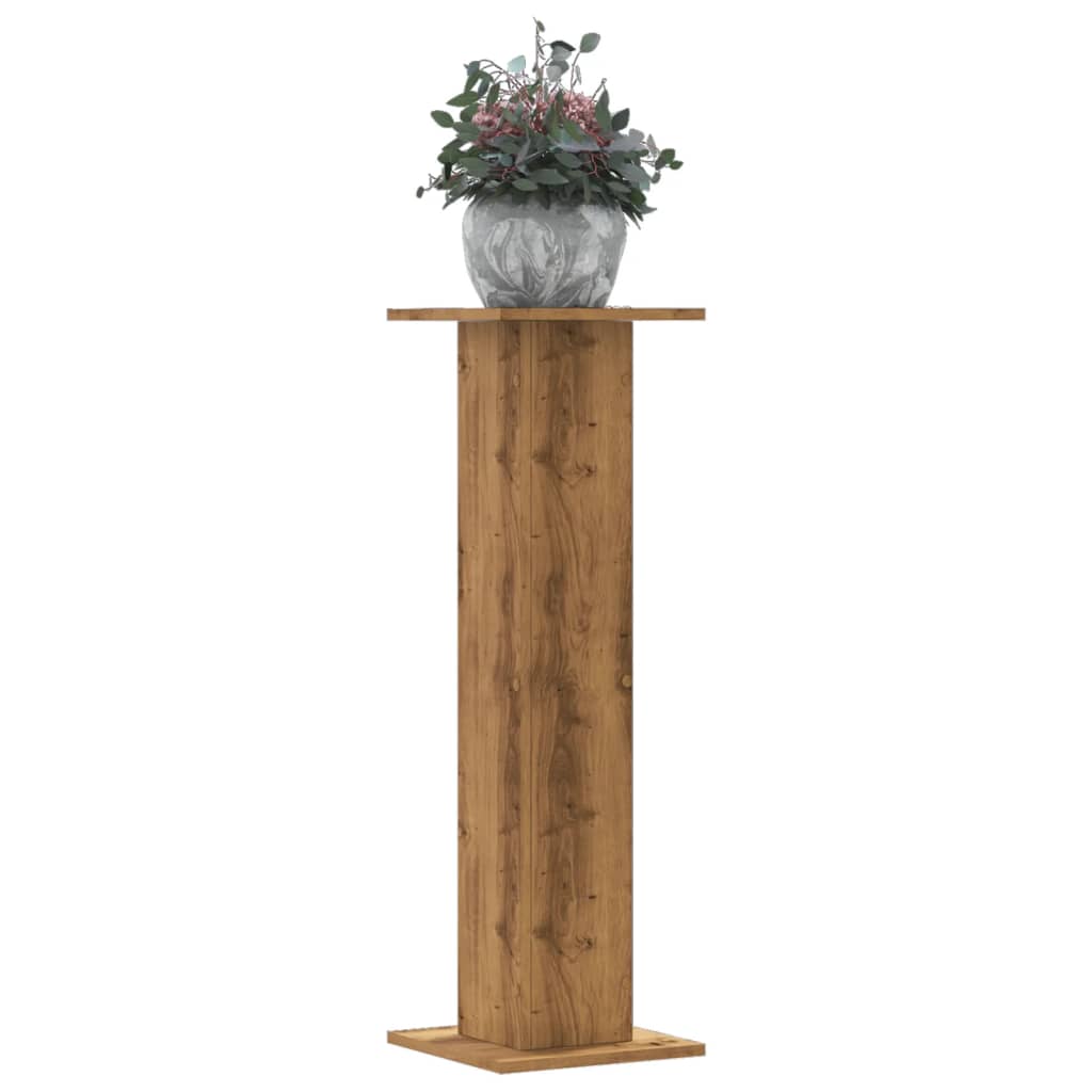Plantenstandaards 2 st 30x30x95 cm hout artisanaal eiken – afbeelding 1
