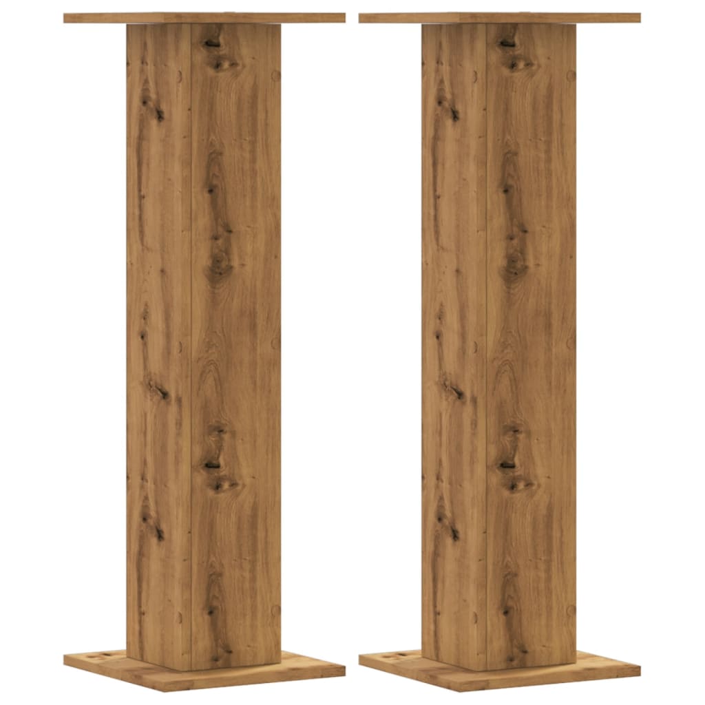 Plantenstandaards 2 st 30x30x95 cm hout artisanaal eiken – afbeelding 2