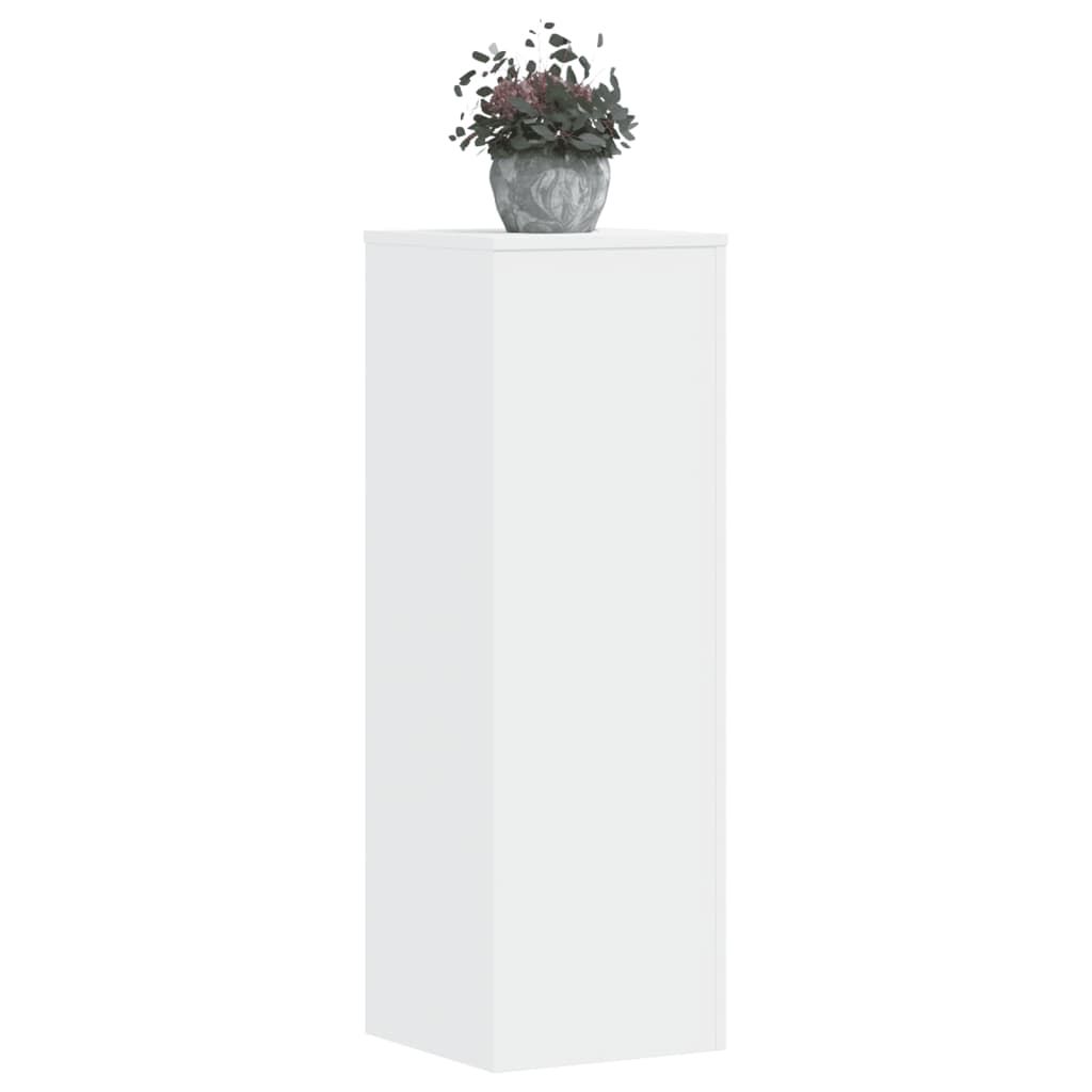Plantenstandaards 2 st 33x33x100 cm bewerkt hout wit – afbeelding 1