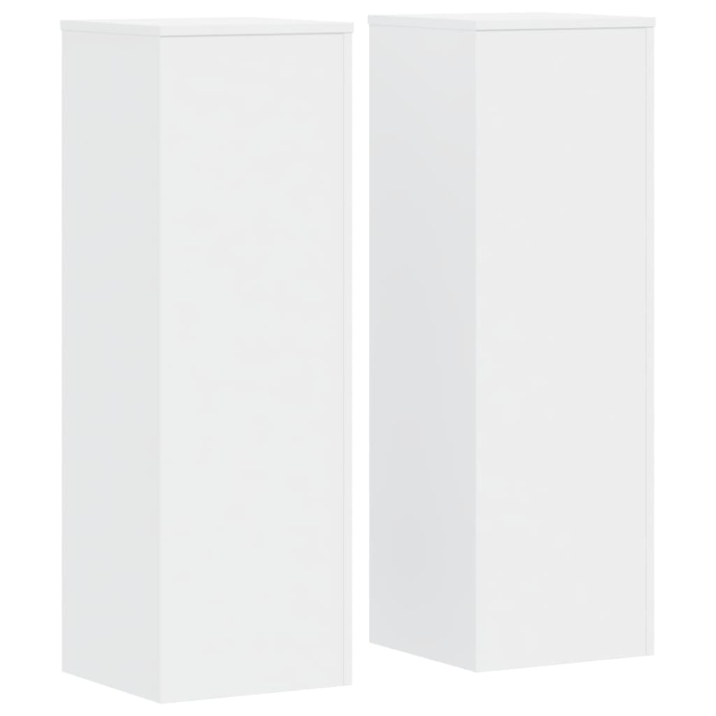 Plantenstandaards 2 st 33x33x100 cm bewerkt hout wit – afbeelding 2