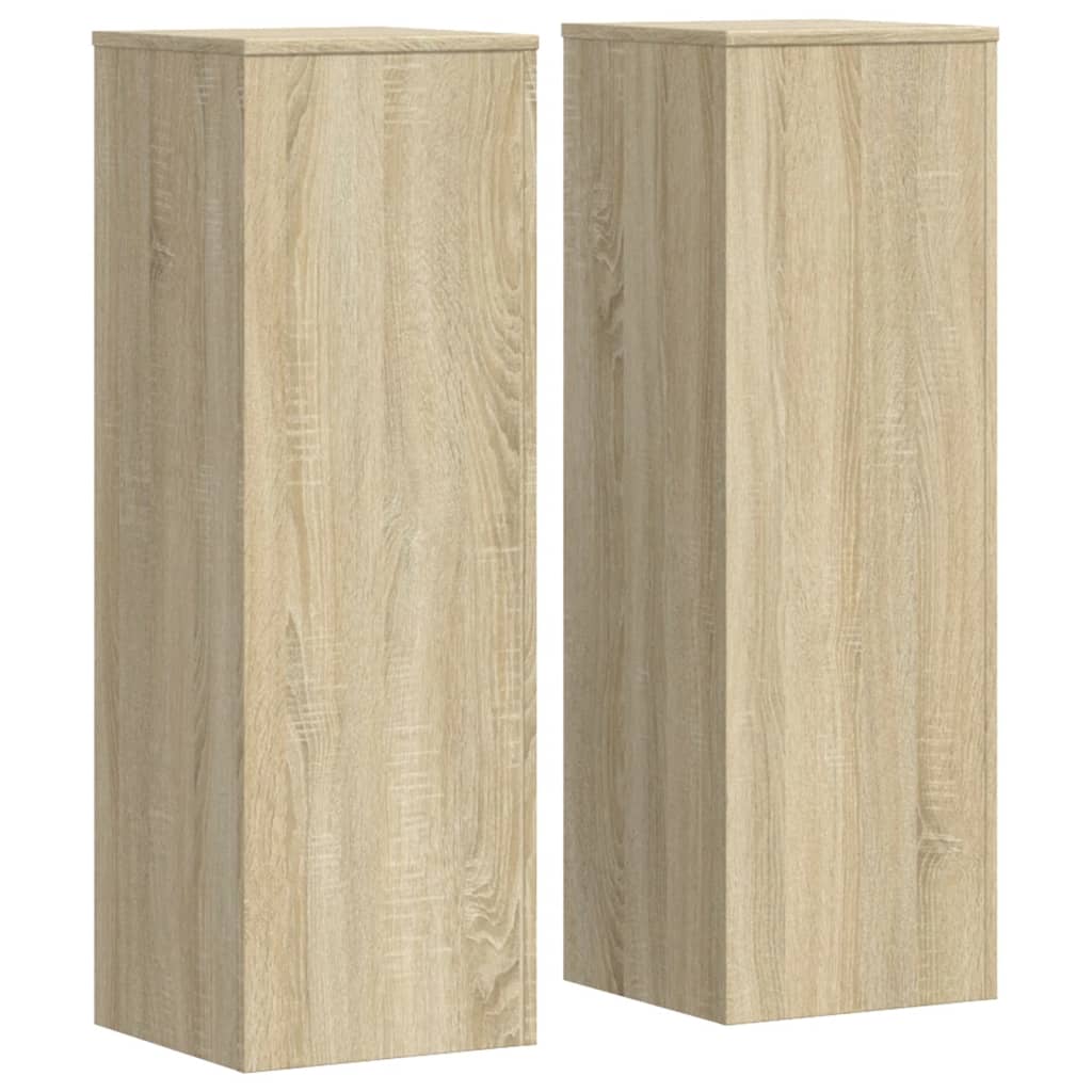 Plantenstandaards 2 st 33x33x100 cm bewerkt hout sonoma eiken – afbeelding 2