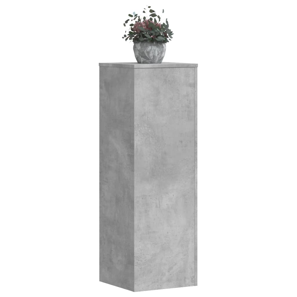 Plantenstandaards 2 st 33x33x100 cm bewerkt hout betongrijs – afbeelding 1
