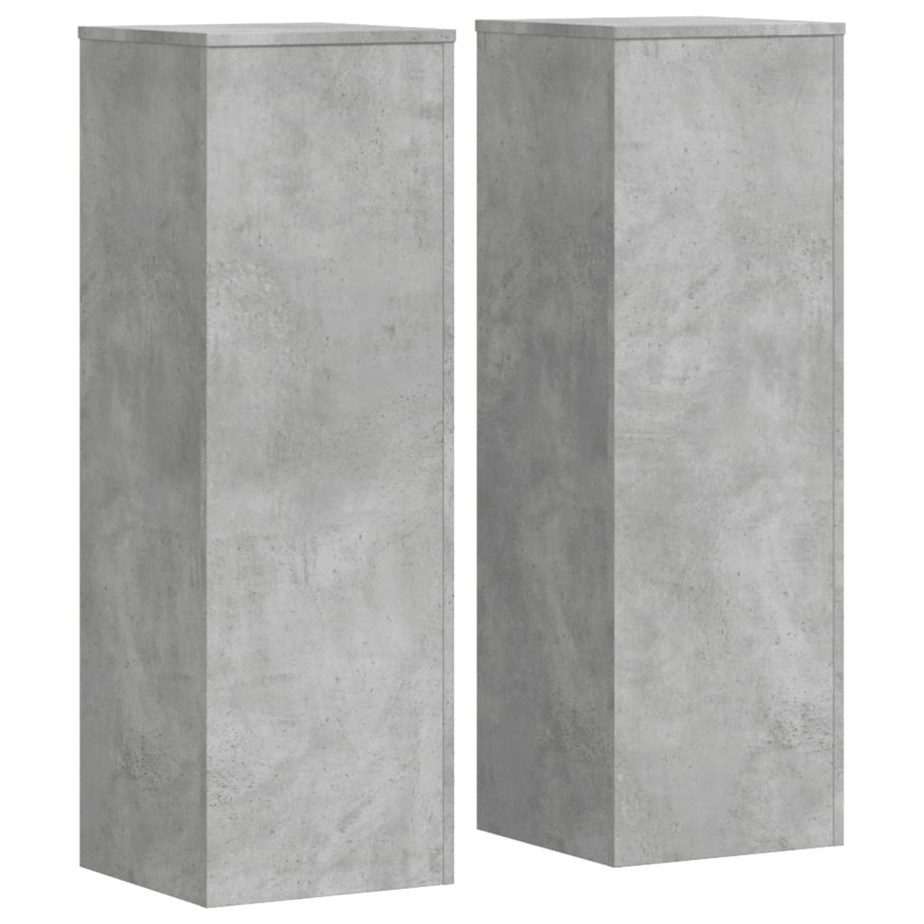 Plantenstandaards 2 st 33x33x100 cm bewerkt hout betongrijs – afbeelding 2
