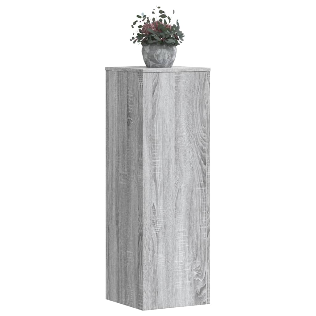 Plantenstandaards 2 st 33x33x100 cm bewerkt hout grijs sonoma – afbeelding 1