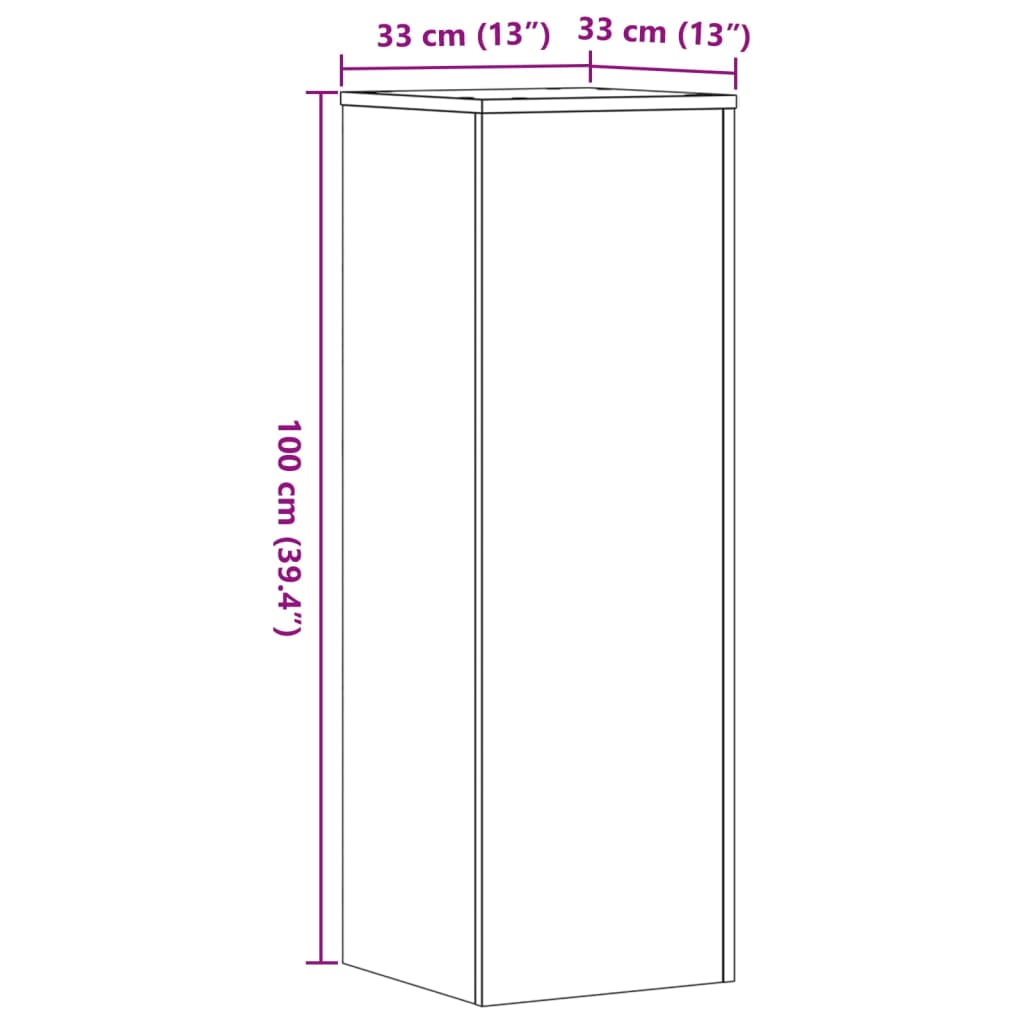Plantenstandaards 2 st 33x33x100cm bewerkt hout oud houtkleurig – afbeelding 10