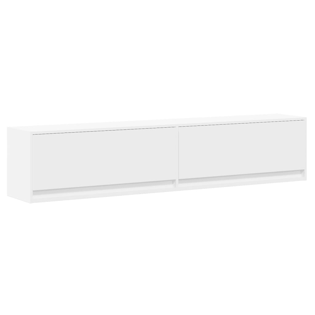 Tv-wandmeubel met LED-verlichting 180x31x38 cm wit – afbeelding 3