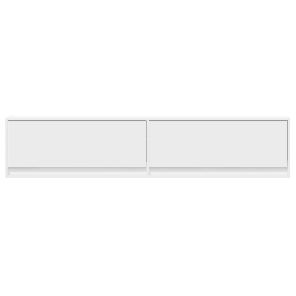 Tv-wandmeubel met LED-verlichting 180x31x38 cm wit – afbeelding 6