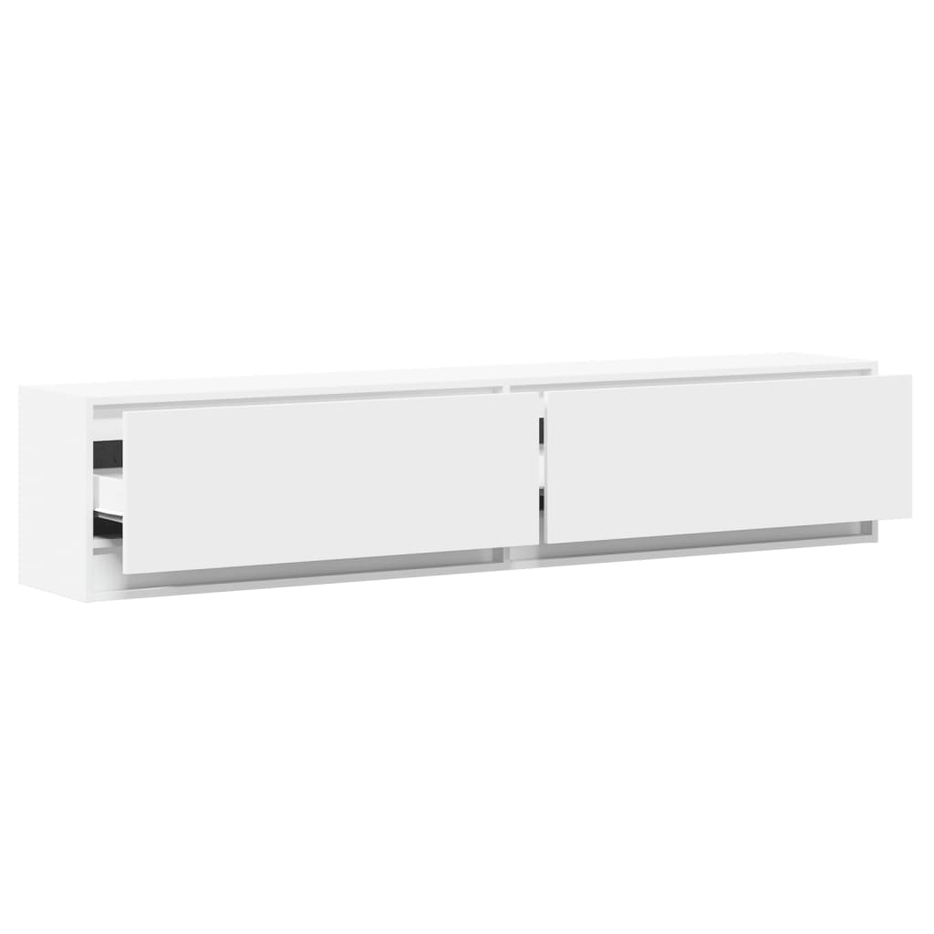 Tv-wandmeubel met LED-verlichting 180x31x38 cm wit – afbeelding 9