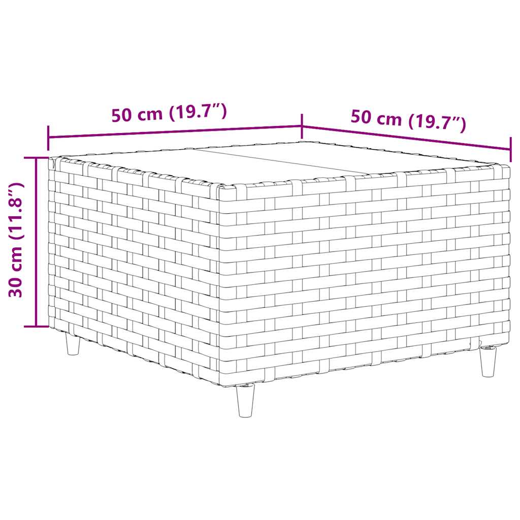 6-delige Loungeset met kussens poly rattan zwart – afbeelding 12