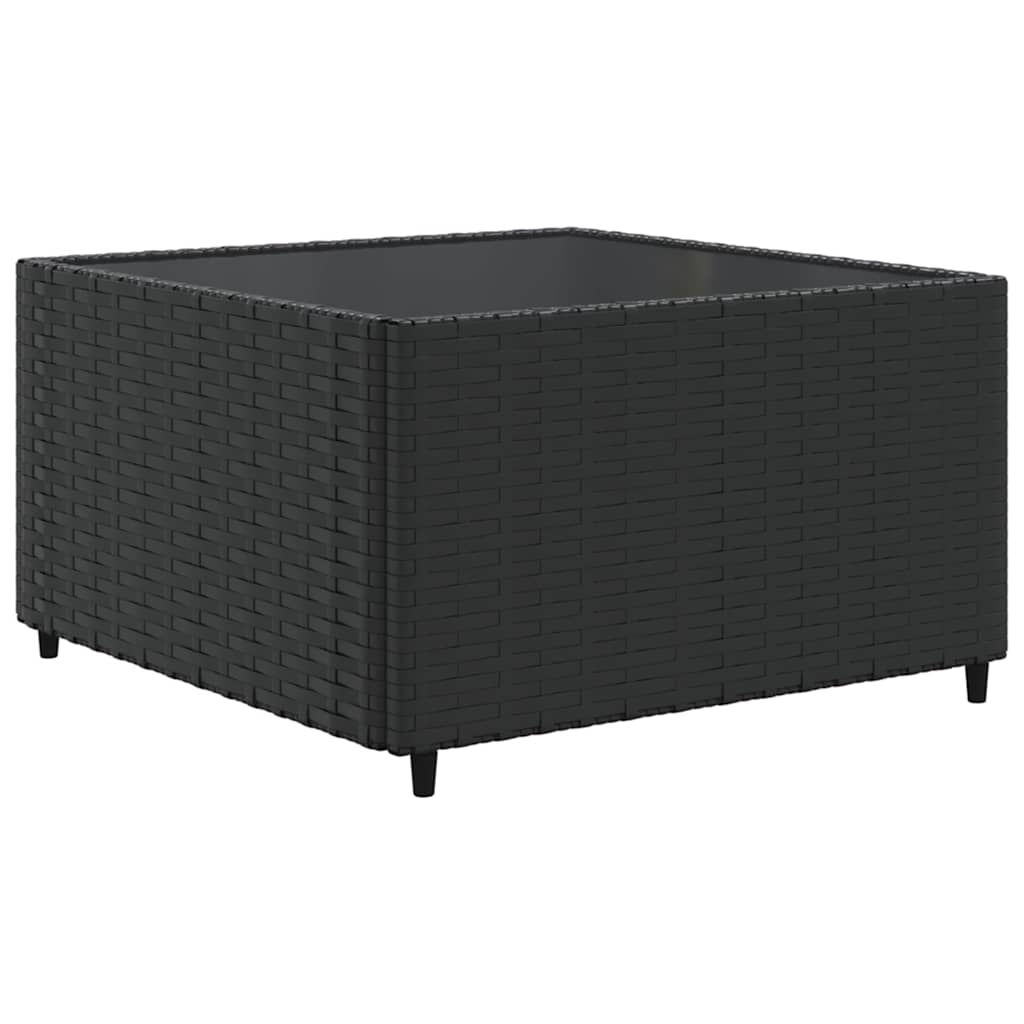 6-delige Loungeset met kussens poly rattan zwart – afbeelding 4