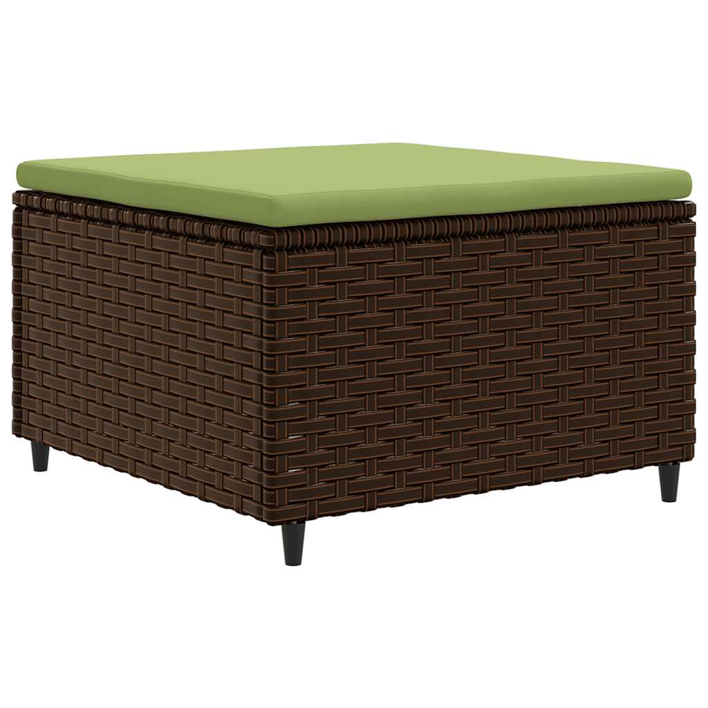 4-delige Loungeset met kussens poly rattan bruin – afbeelding 4