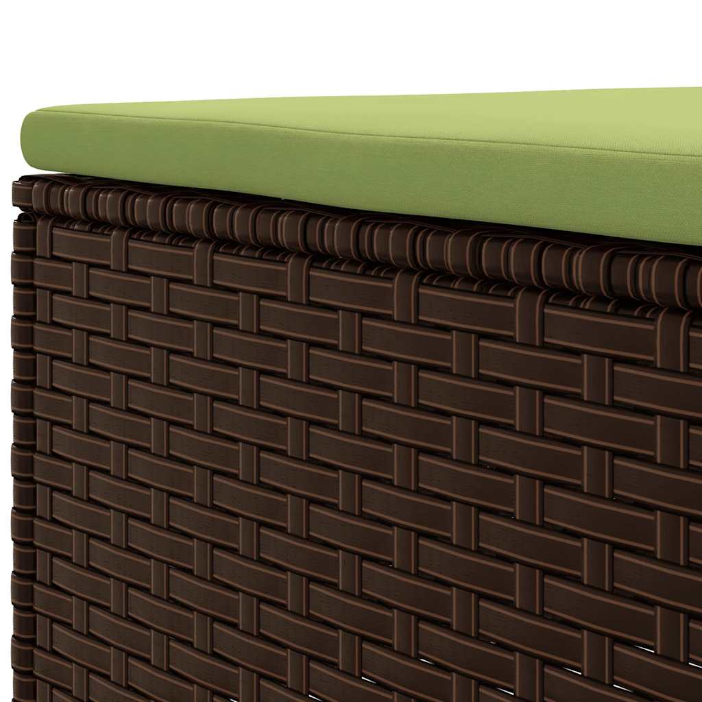 4-delige Loungeset met kussens poly rattan bruin – afbeelding 6