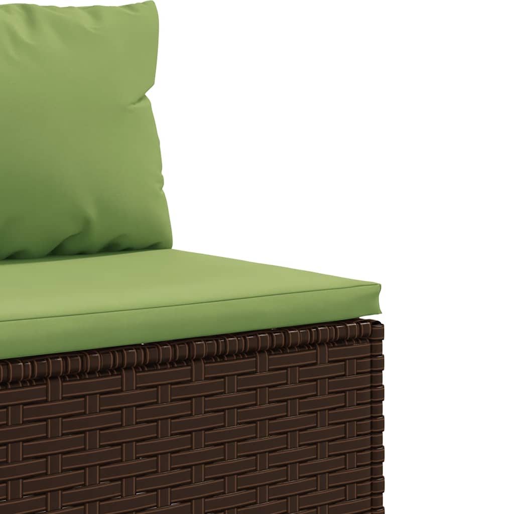 4-delige Loungeset met kussens poly rattan bruin – afbeelding 7
