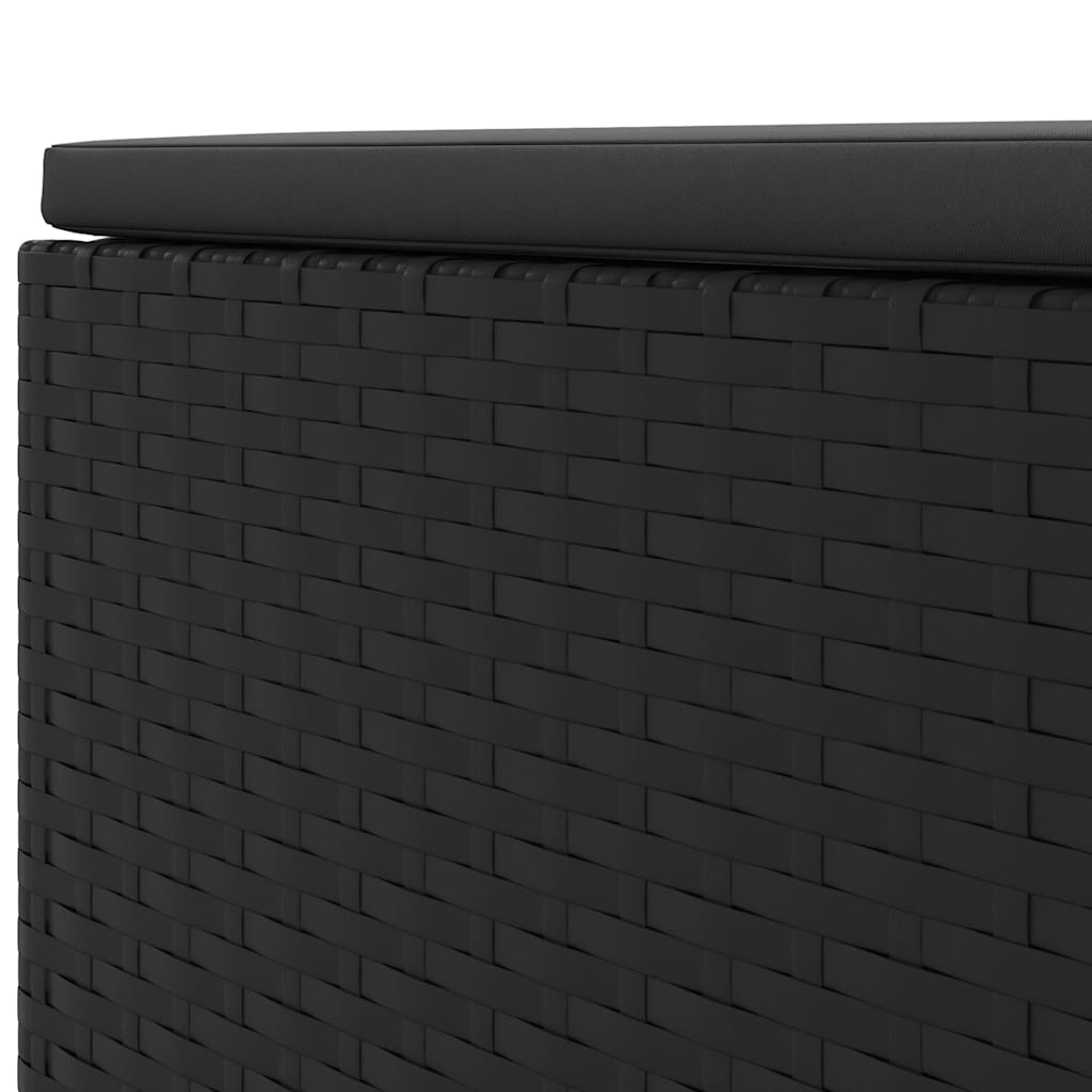 8-delige Loungeset met kussens poly rattan zwart – afbeelding 11