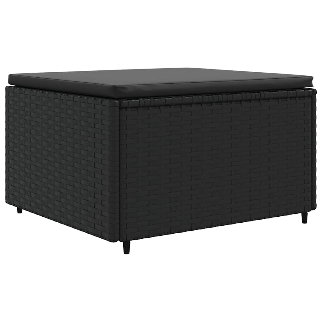 8-delige Loungeset met kussens poly rattan zwart – afbeelding 5