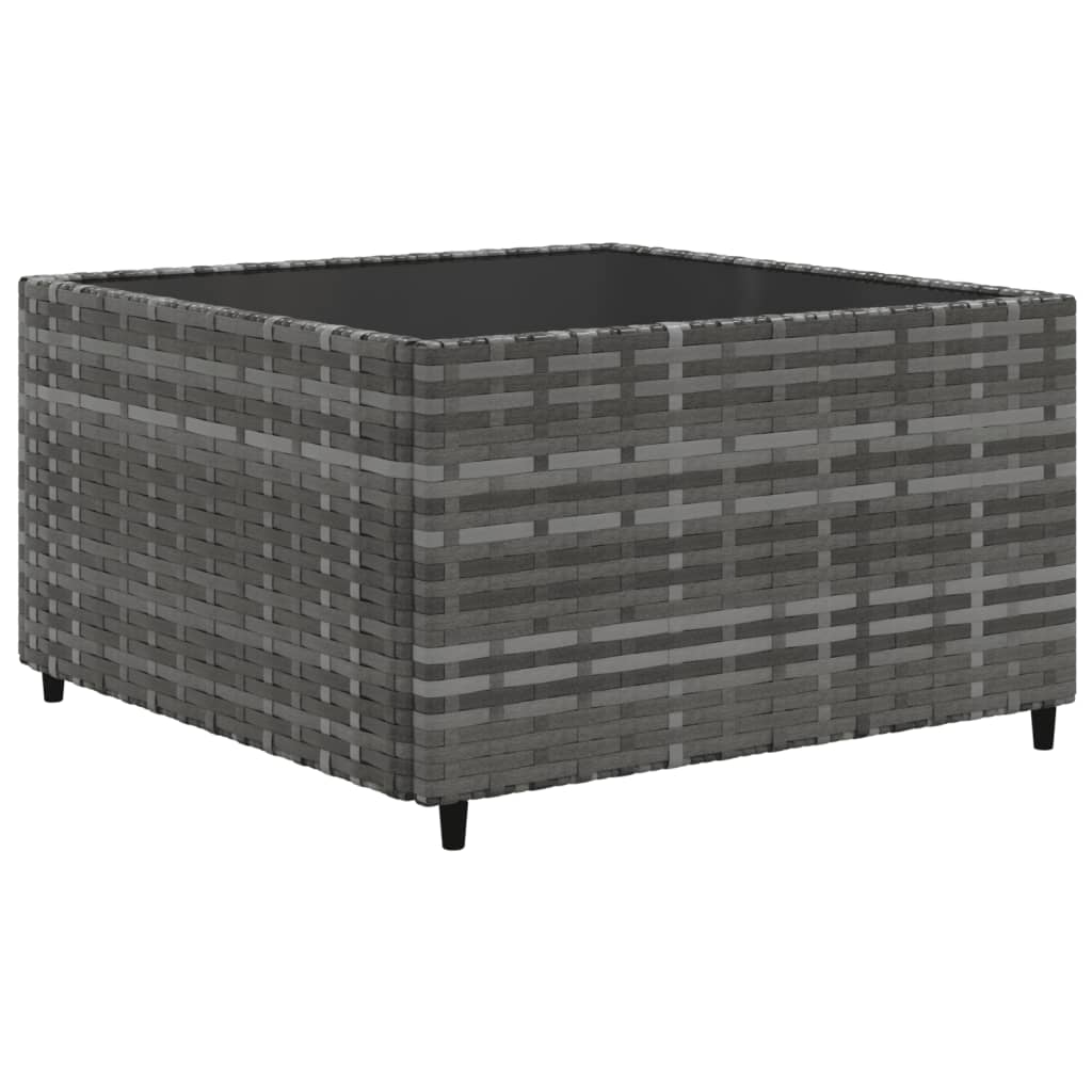 10-delige Loungeset met kussens poly rattan grijs – afbeelding 5