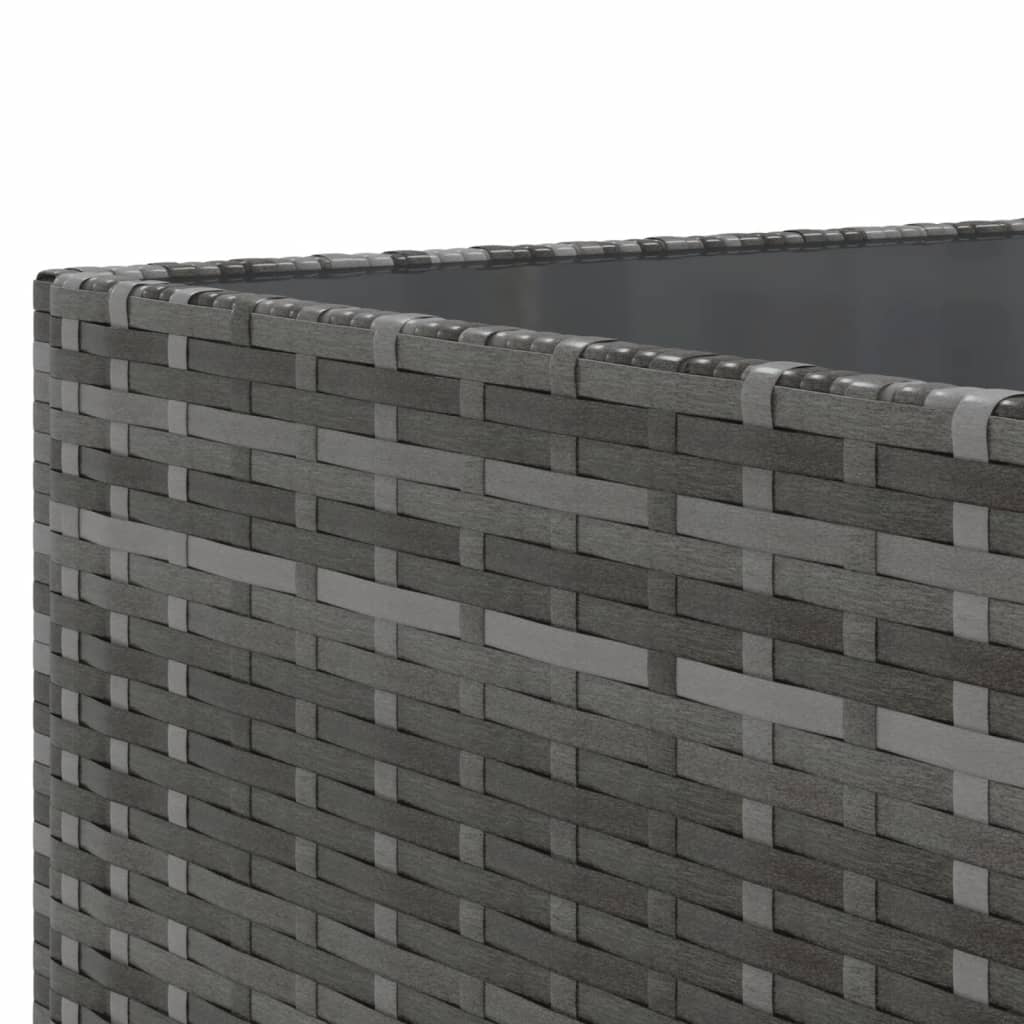 10-delige Loungeset met kussens poly rattan grijs – afbeelding 9