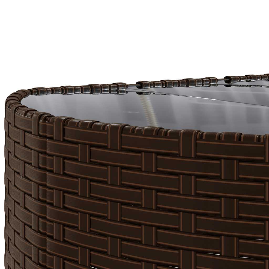 4-delige Loungeset met kussens poly rattan bruin – afbeelding 8