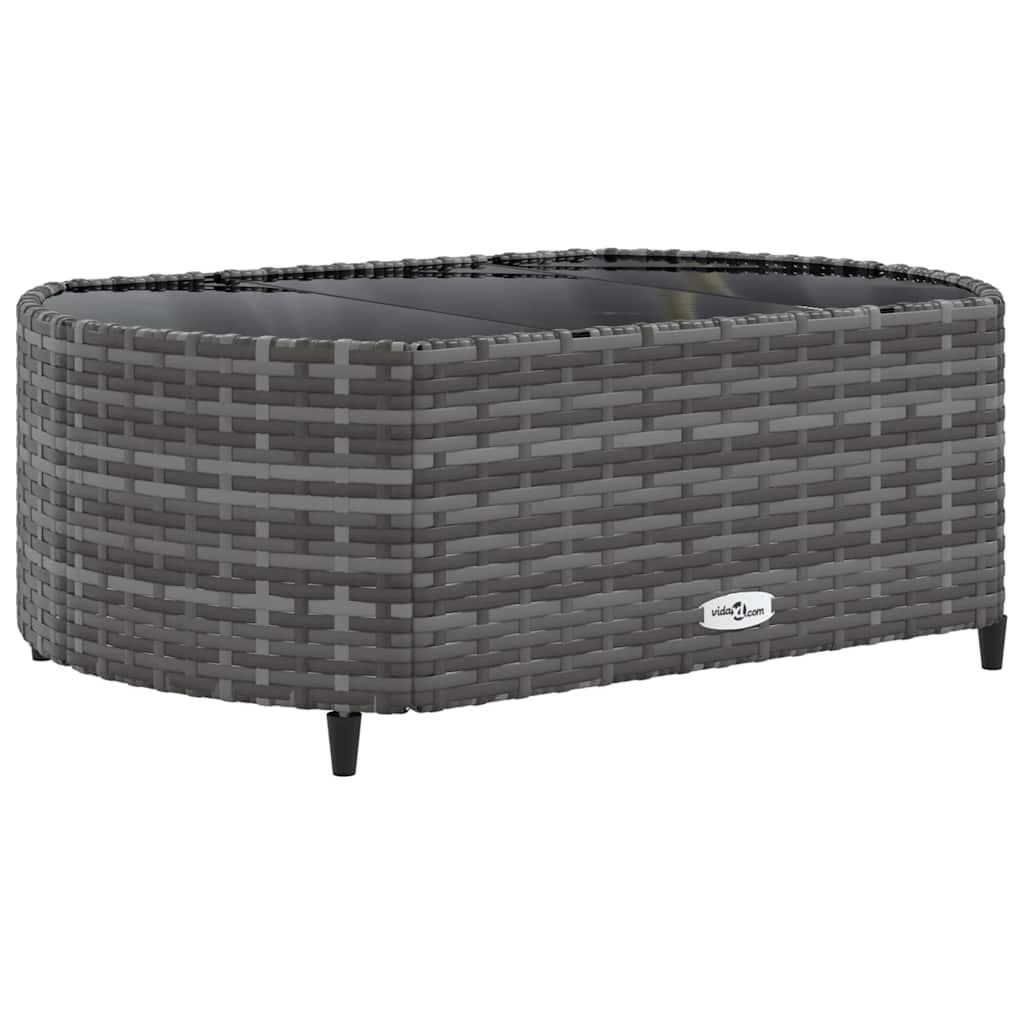 7-delige Loungeset met kussens poly rattan grijs – afbeelding 5
