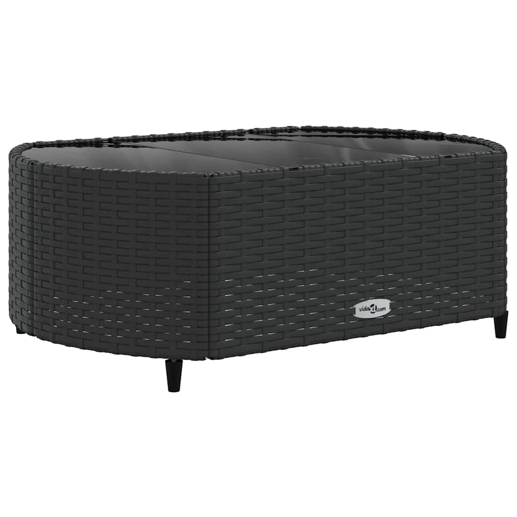 8-delige Loungeset met kussens poly rattan zwart – afbeelding 5
