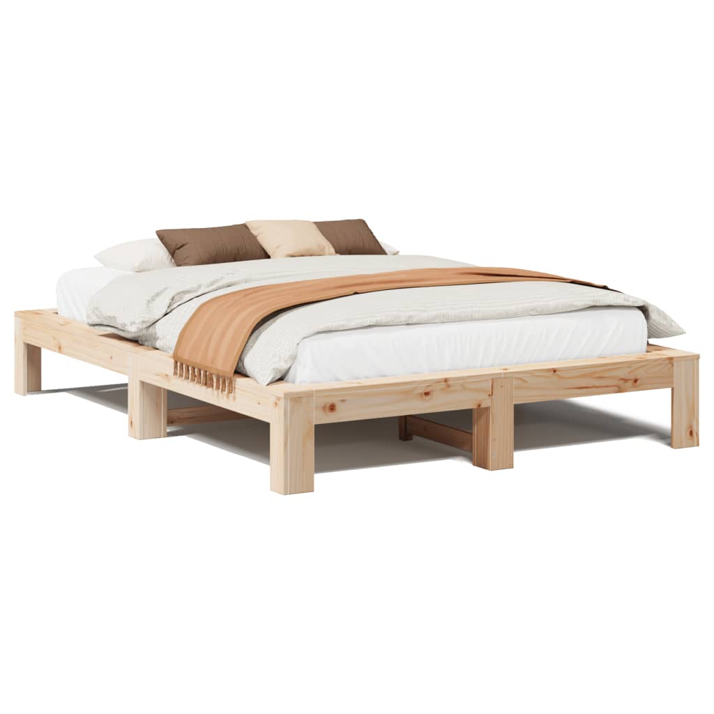 Bedframe zonder matras massief grenenhout 150x200 cm – afbeelding 2