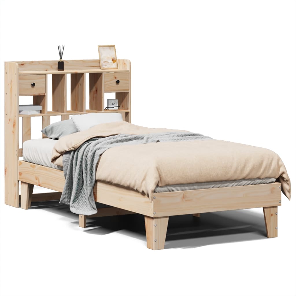 Bedframe zonder matras massief grenenhout 100x200 cm – afbeelding 2