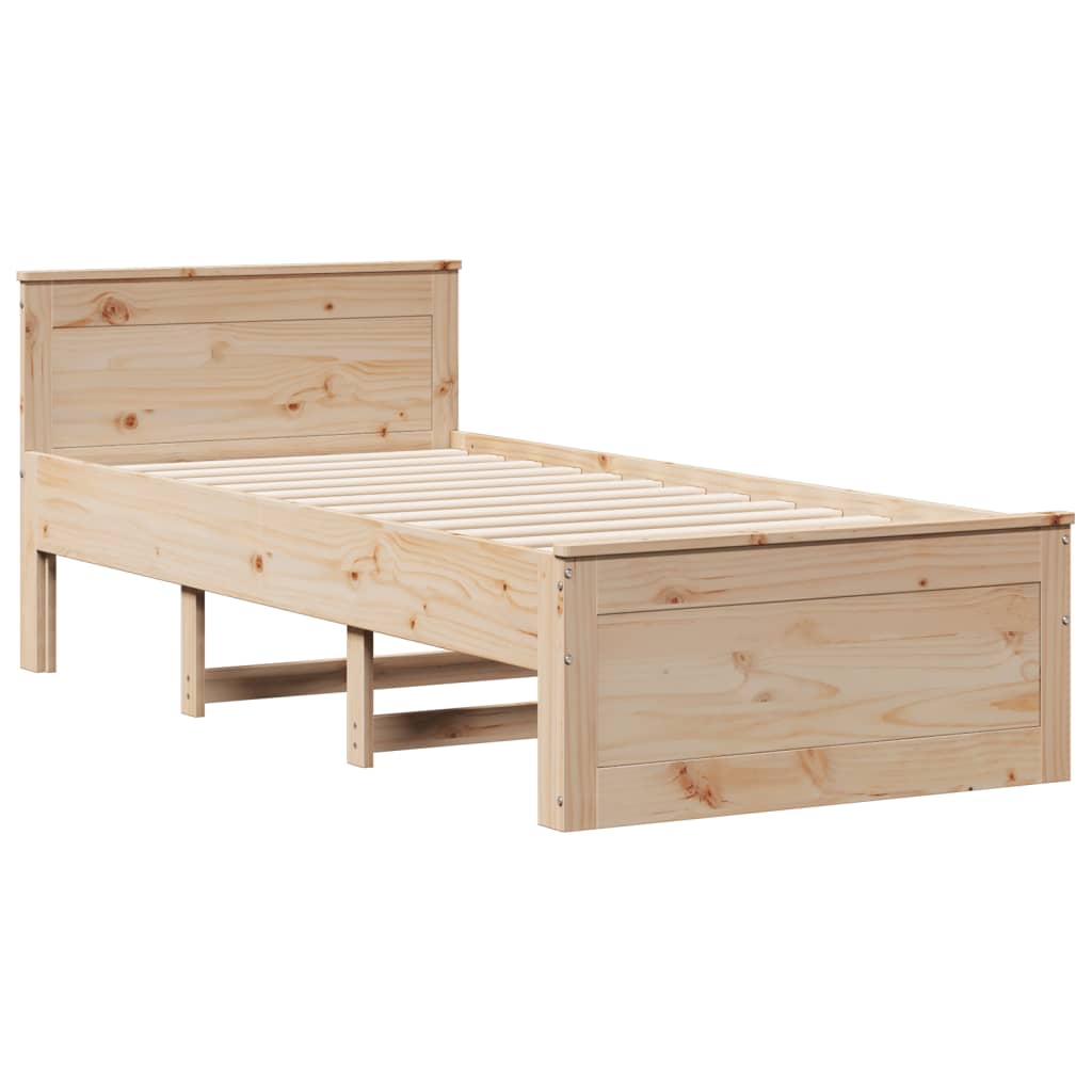 Bed met boekenkast zonder matras massief grenenhout 90x190 cm – afbeelding 9