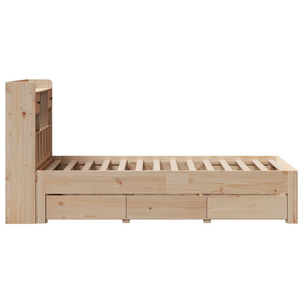 Bed met boekenkast zonder matras massief grenenhout 75x190 cm – afbeelding 10