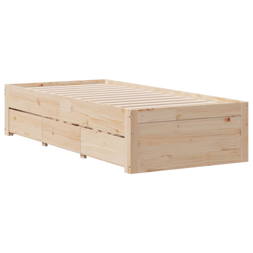 Bed met boekenkast zonder matras massief grenenhout 75x190 cm – afbeelding 6