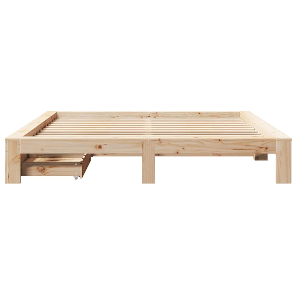 Bedframe zonder matras massief grenenhout 200x200 cm – afbeelding 4