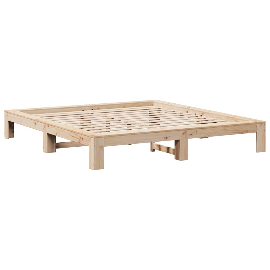 Bedframe zonder matras massief grenenhout 200x200 cm – afbeelding 5