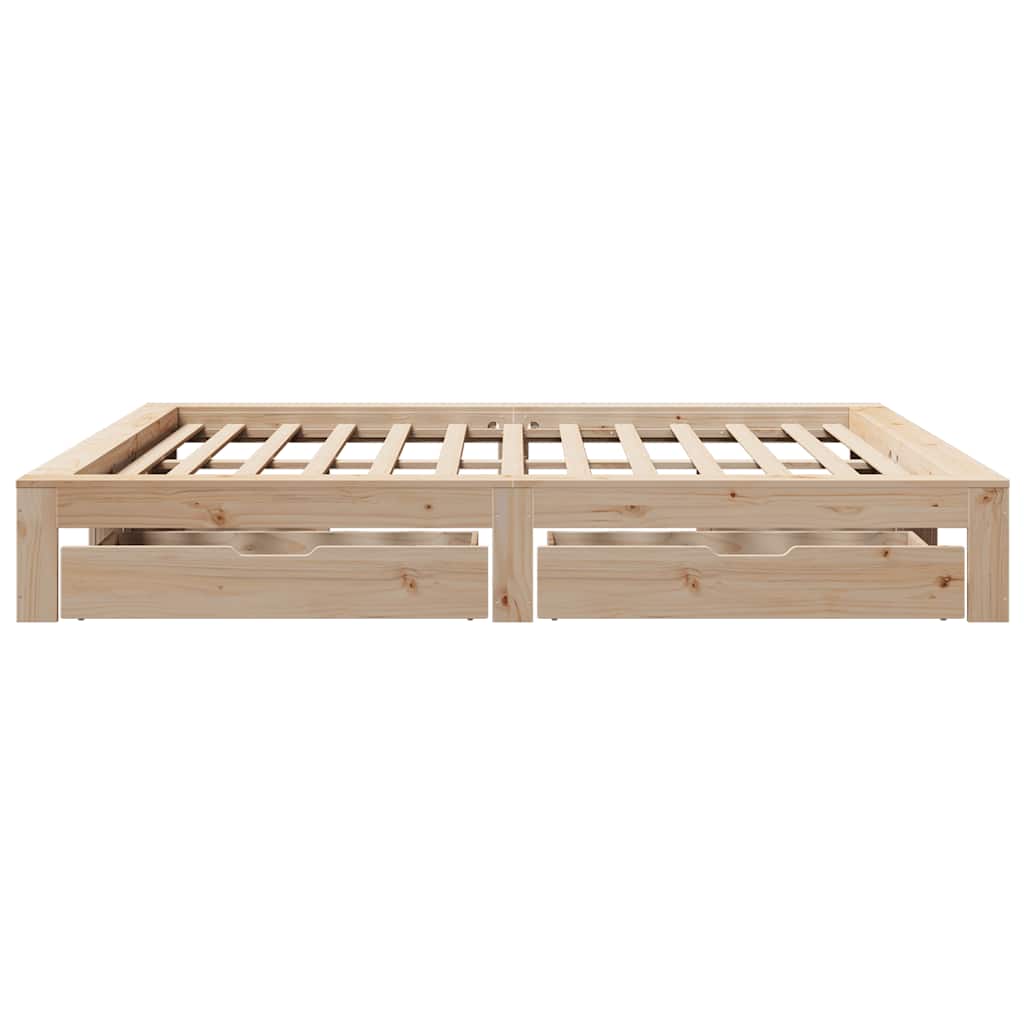 Bedframe zonder matras massief grenenhout 200x200 cm – afbeelding 7