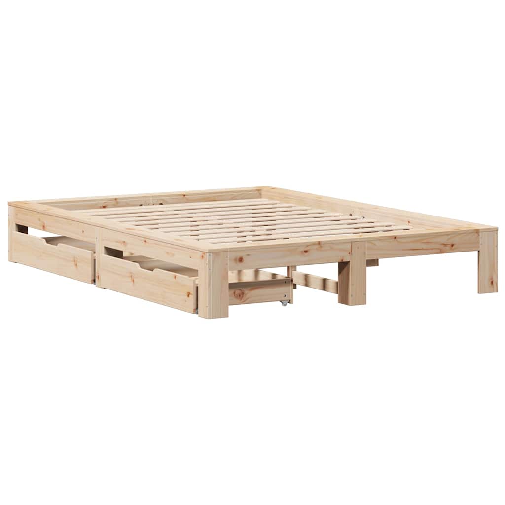 Bedframe zonder matras massief grenenhout 150x200 cm – afbeelding 3