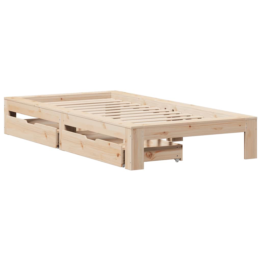 Bedframe zonder matras massief grenenhout 100x200 cm – afbeelding 3