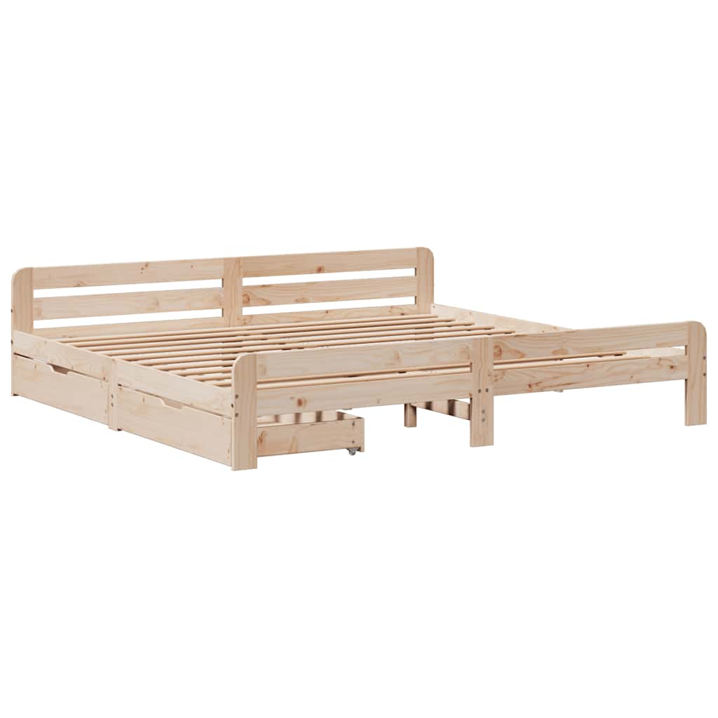 Bedframe zonder matras massief grenenhout 200x200 cm – afbeelding 3