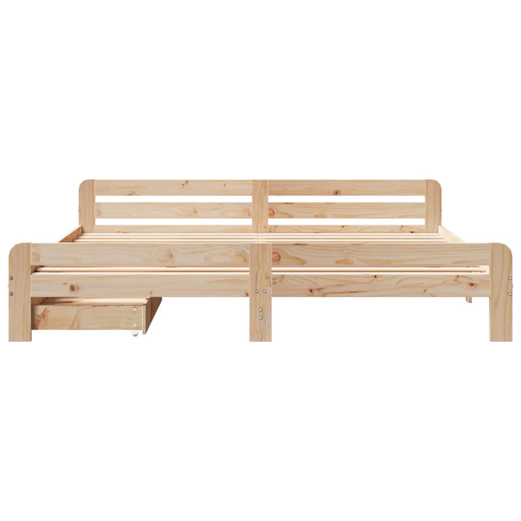 Bedframe zonder matras massief grenenhout 200x200 cm – afbeelding 4