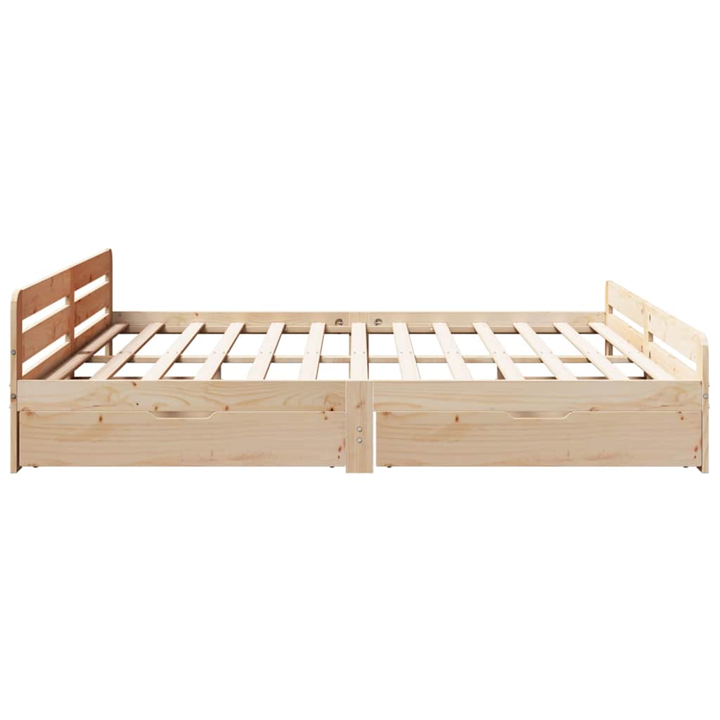 Bedframe zonder matras massief grenenhout 200x200 cm – afbeelding 7