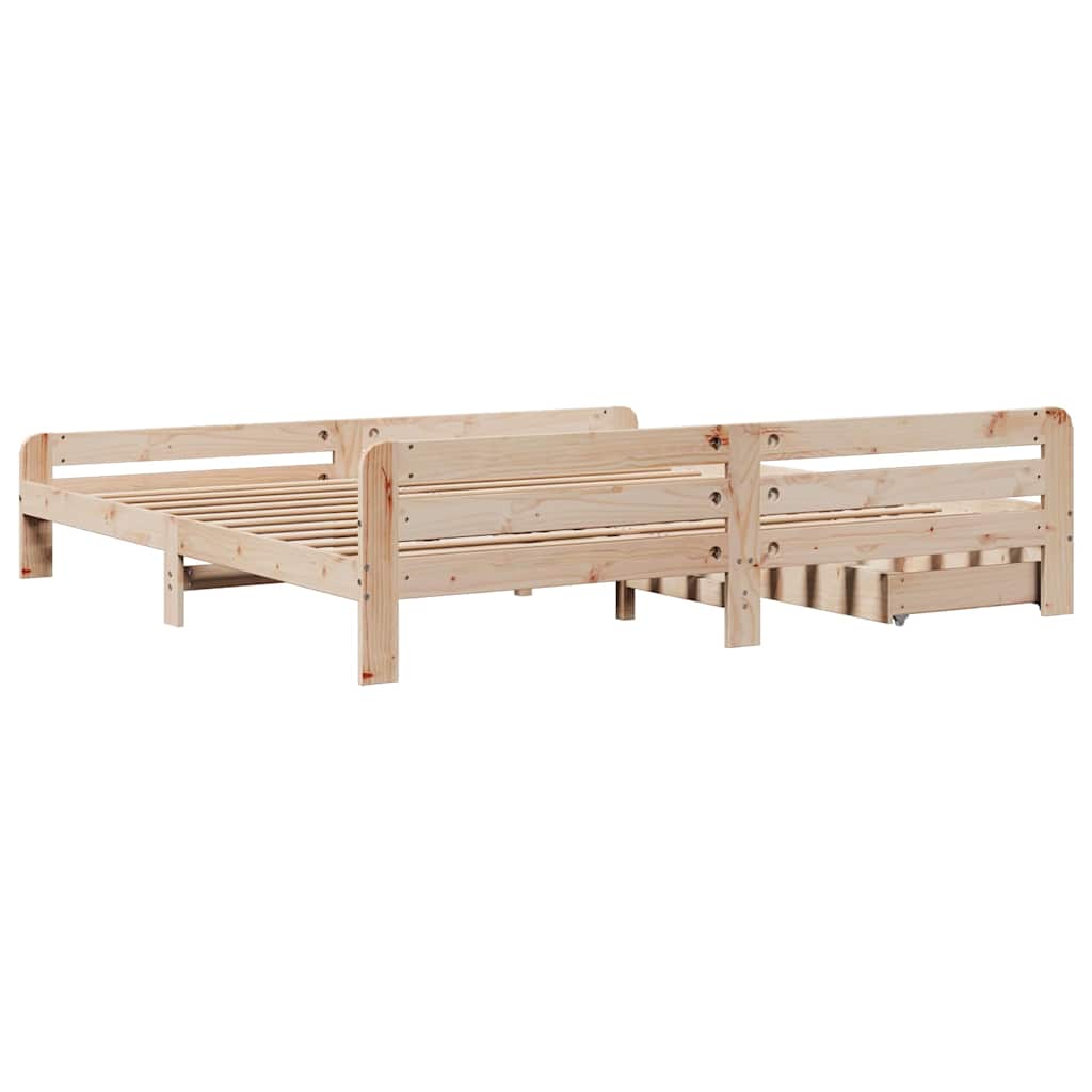 Bedframe zonder matras massief grenenhout 200x200 cm – afbeelding 8